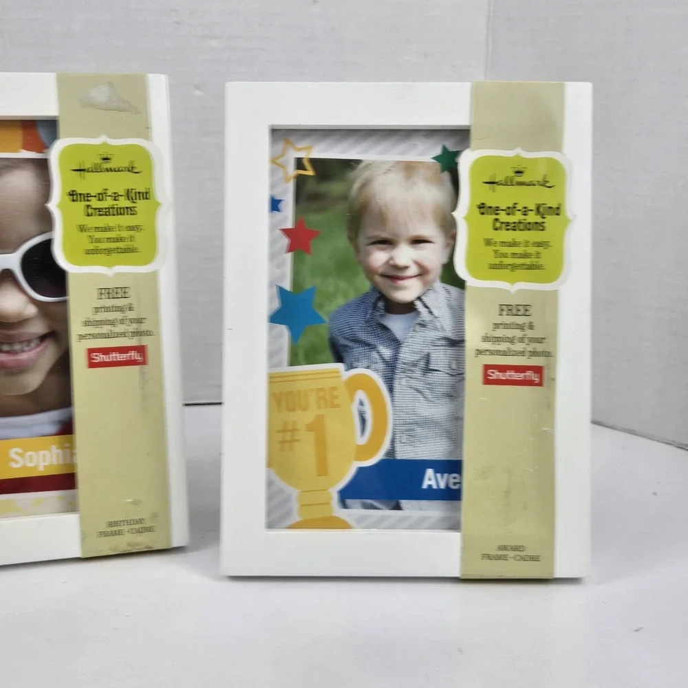 Hallmark 2014 White Wood Free Standing Photo Frames 5x7